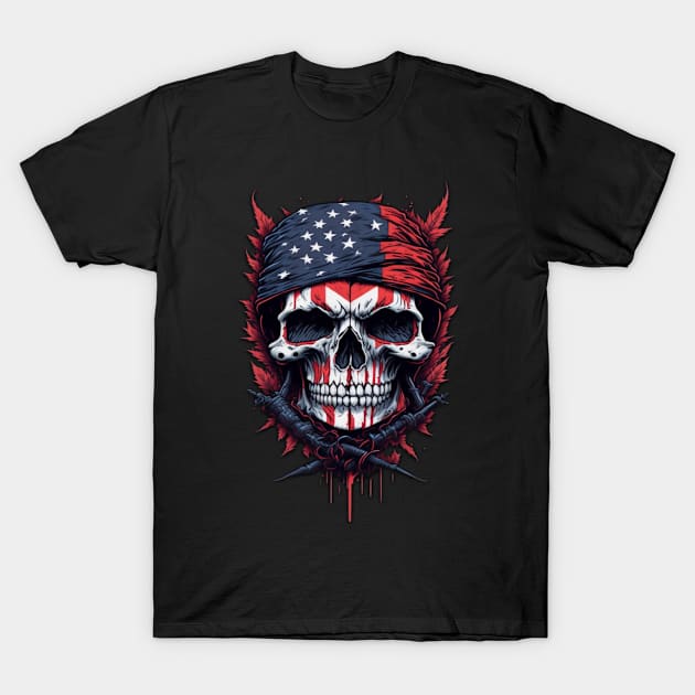 USA Skull T-Shirt by PMORG